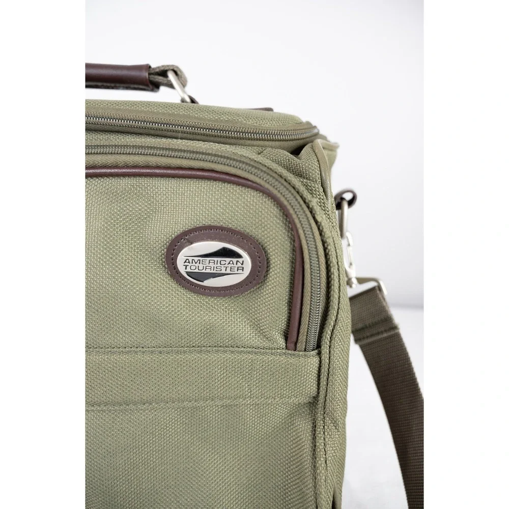 American‎ Tourister Carry On Bag Olive Green Excellent Travel Messenger